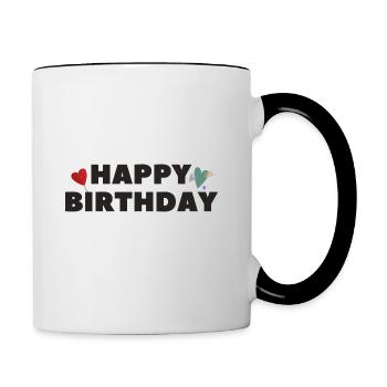 Happy Birthday Gift Idea - Contrasting Mug - white/black - Right