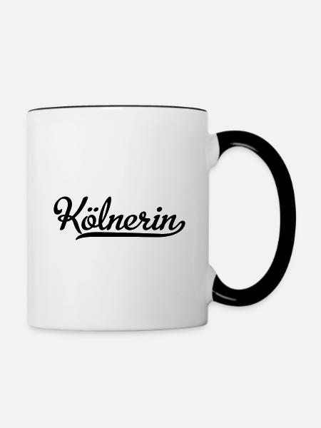 Kölnerin - Tasse zweifarbig - Weiß/Schwarz
