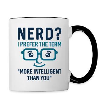 Nerd Intelligent - Tasse zweifarbig - Weiß/Schwarz - Rechts
