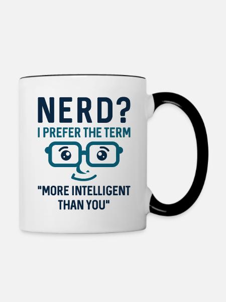 Nerd Intelligent - Tasse zweifarbig - Weiß/Schwarz