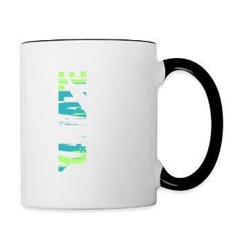 Karaté, sport de combat asiatique - Mug contrasté - blanc/noir - Droite
