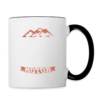 Ich bin der Motor, Radfahrer - Tasse zweifarbig - Weiß/Schwarz - Rechts