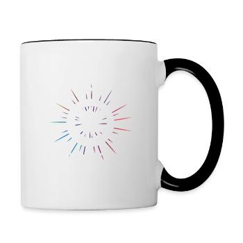 Echte Männer turnen Rhönrad - Tasse zweifarbig - Weiß/Schwarz - Rechts
