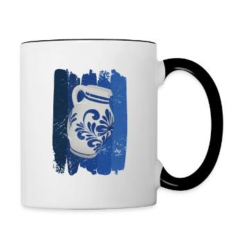 Hessischer Äppler, Apfelwein - Tasse zweifarbig - Weiß/Schwarz - Rechts