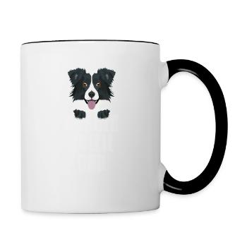 Border Collie Dad, Hundepapa - Tasse zweifarbig - Weiß/Schwarz - Rechts