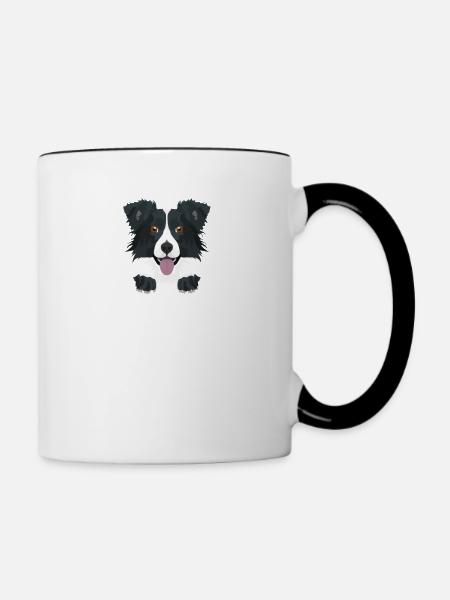 Border Collie Dad, Hundepapa - Tasse zweifarbig - Weiß/Schwarz