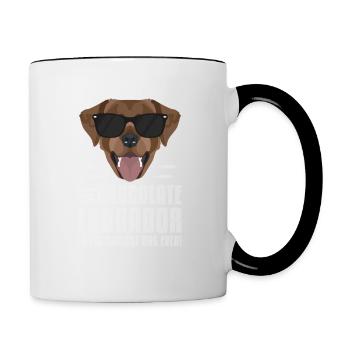 Mon chocolat labrador, le lab est le plus cool - Mug contrasté - blanc/noir - Droite