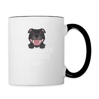 Staffordshire Bull Terrier Papa, Chien Papa - Mug contrasté - blanc/noir - Droite