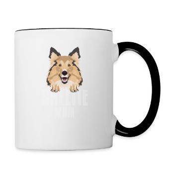 Shetland Sheepdog Maman, Maman Chien - Mug contrasté - blanc/noir - Droite