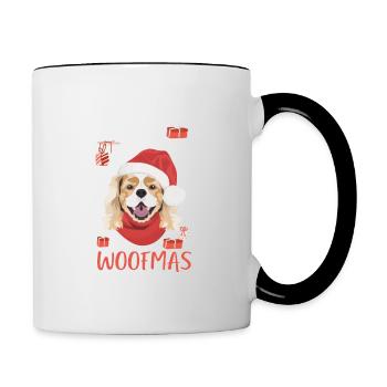 Cavalier King Charles Spaniel Christmas - Contrasting Mug - white/black - Right