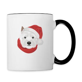 West Highland White Terrier Noël - Mug contrasté - blanc/noir - Droite
