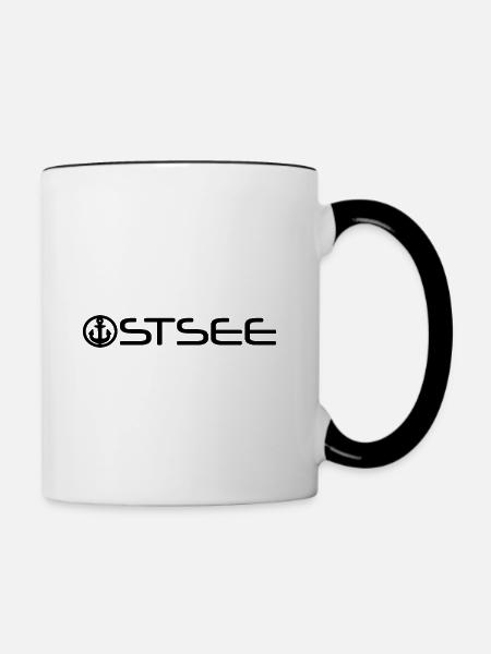 Ostsee mit Anker [black] - Tasse zweifarbig - Weiß/Schwarz