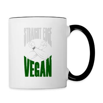Straight Edge Vegan - Tasse zweifarbig - Weiß/Schwarz - Rechts