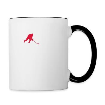 Hockey Player Shirt, Hockey Love-r Gift - Contrasting Mug - white/black - Right