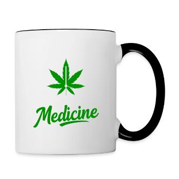 Il est temps pour mon cannabis de cannabis médicinal - Mug contrasté - blanc/noir - Droite