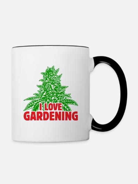 I love garding Weed - Tasse zweifarbig - Weiß/Schwarz