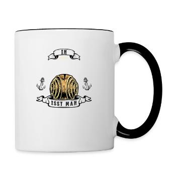 Franzbrötchen Hamburg Hamburch Gebäck Souvenir - Tasse zweifarbig - Weiß/Schwarz - Rechts