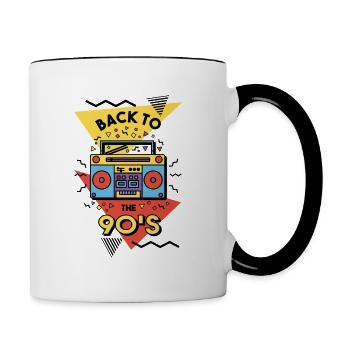 Retro 90s Back To The 90's - Contrasting Mug - white/black - Right