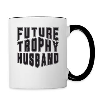 Husband Groom Marriage Engagement Gift Idea - Contrasting Mug - white/black - Right