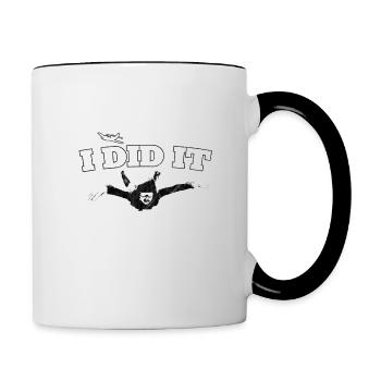 Cadeau d'adrénaline de Sky Diving Skydiver parachute - Mug contrasté - blanc/noir - Droite