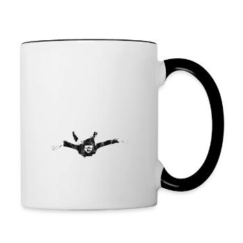 Sky Diving Skydiver Fallschirm Adrenalin Geschenk - Tasse zweifarbig - Weiß/Schwarz - Rechts