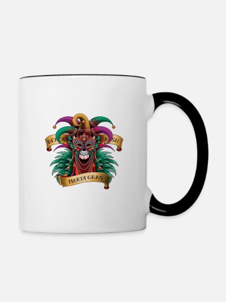 Mardi Gras - Tasse zweifarbig - Weiß/Schwarz