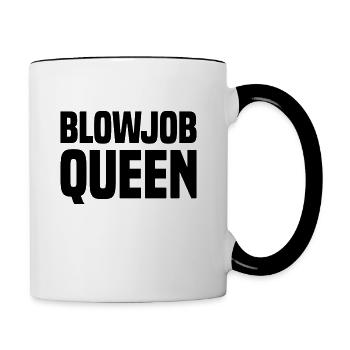 Blowjob queen black - Tasse zweifarbig - Weiß/Schwarz - Rechts
