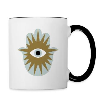 Happy Hamsa - Mug contrasté - blanc/noir - Droite
