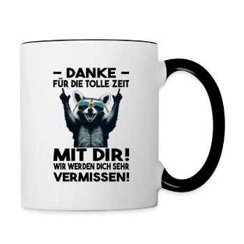 Danke & alles Gute im neuen Job - Jobwechsel - Tasse zweifarbig - Weiß/Schwarz - Rechts
