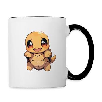 Baby Schildkröte - Tasse zweifarbig - Weiß/Schwarz - Rechts