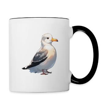 Möwe - Tasse zweifarbig - Weiß/Schwarz - Rechts
