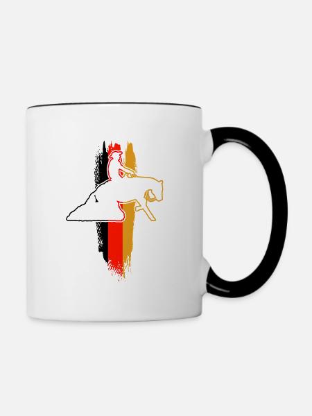 Reining Pferd & Westernreiterin Westernreiten - Tasse zweifarbig - Weiß/Schwarz