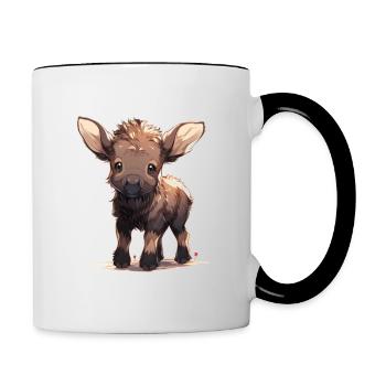 Baby Elch - Tasse zweifarbig - Weiß/Schwarz - Rechts
