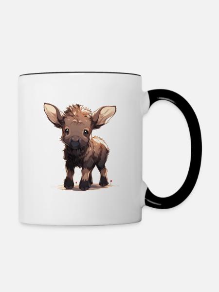 Baby Elch - Tasse zweifarbig - Weiß/Schwarz