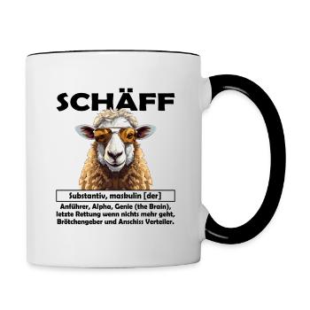Schäff | Chef | Teamleiter| Abteilungsleiter - Tasse zweifarbig - Weiß/Schwarz - Rechts