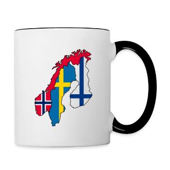 Skandinavien - Tasse zweifarbig - Weiß/Schwarz - Rechts