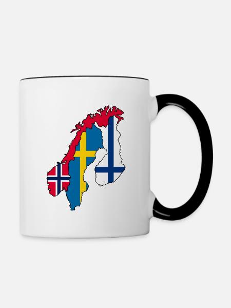Skandinavien - Tasse zweifarbig - Weiß/Schwarz