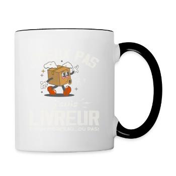 J'peux Pas Je Suis Livreur - Mug contrasté - blanc/noir - Droite