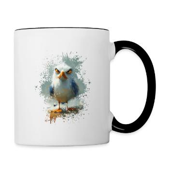 Ostsee Möwe - Tasse zweifarbig - Weiß/Schwarz - Rechts