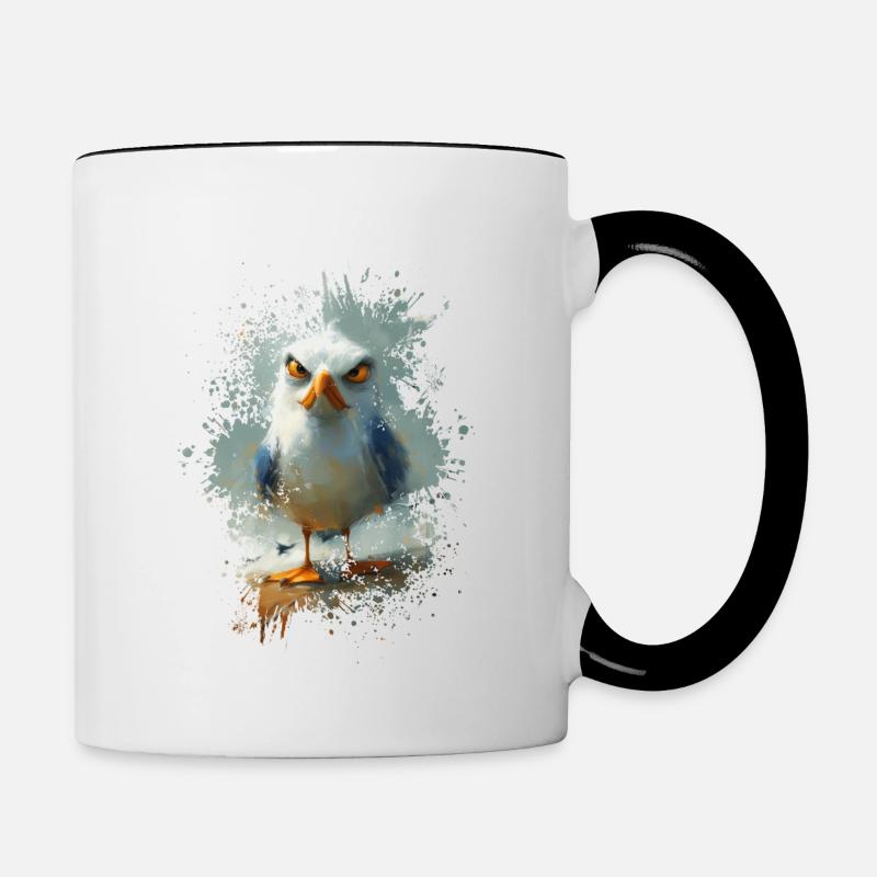 Ostsee Möwe - Tasse zweifarbig - Weiß/Schwarz