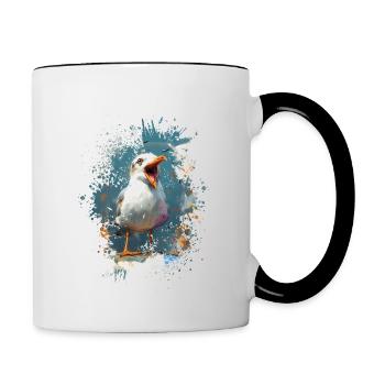 Mouette hurlante - Mug contrasté - blanc/noir - Droite