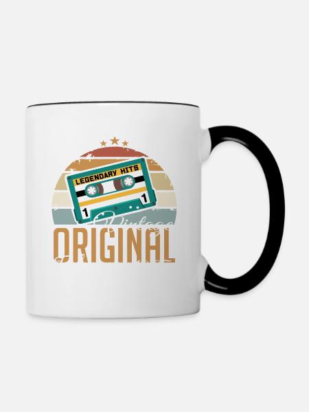 Legendär seit Februar 1985 vintage 1985 - Tasse zweifarbig - Weiß/Schwarz