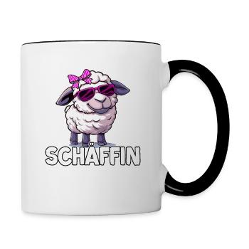 Schäffin | Beste Chefin | Kollegen Geschenk - Tasse zweifarbig - Weiß/Schwarz - Rechts