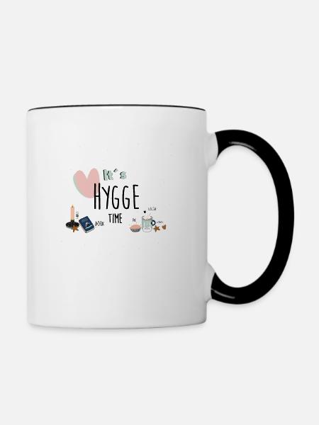 Hygge - Tasse zweifarbig - Weiß/Schwarz