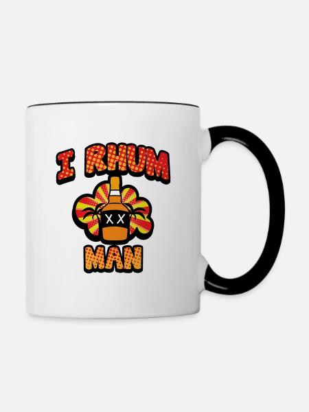 Ich Rum Mann - Tasse zweifarbig - Weiß/Schwarz