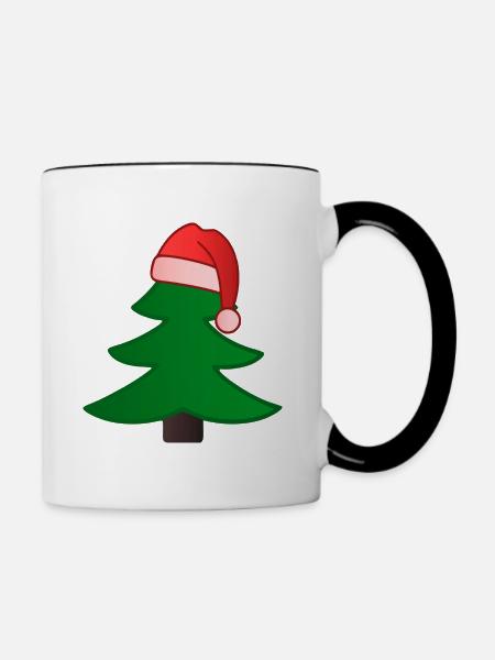 Weihnachtsbaum - Tasse zweifarbig - Weiß/Schwarz