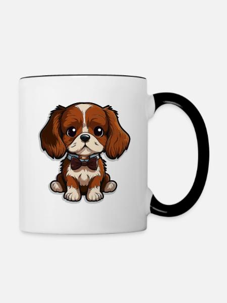 Eleganter Welpe - Tasse zweifarbig - Weiß/Schwarz