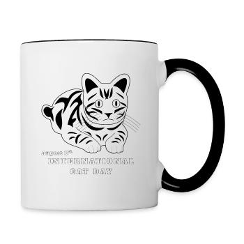 INTERNATIONALER KATZENTAG - Tasse zweifarbig - Weiß/Schwarz - Rechts