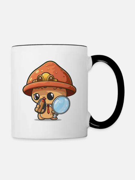 Pilz-Mysterium - Tasse zweifarbig - Weiß/Schwarz