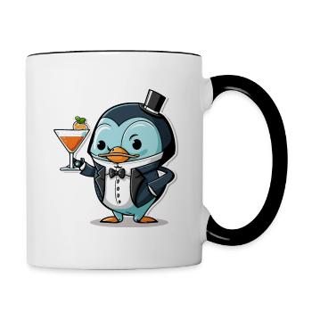 Pingouins pour - Mug contrasté - blanc/noir - Droite